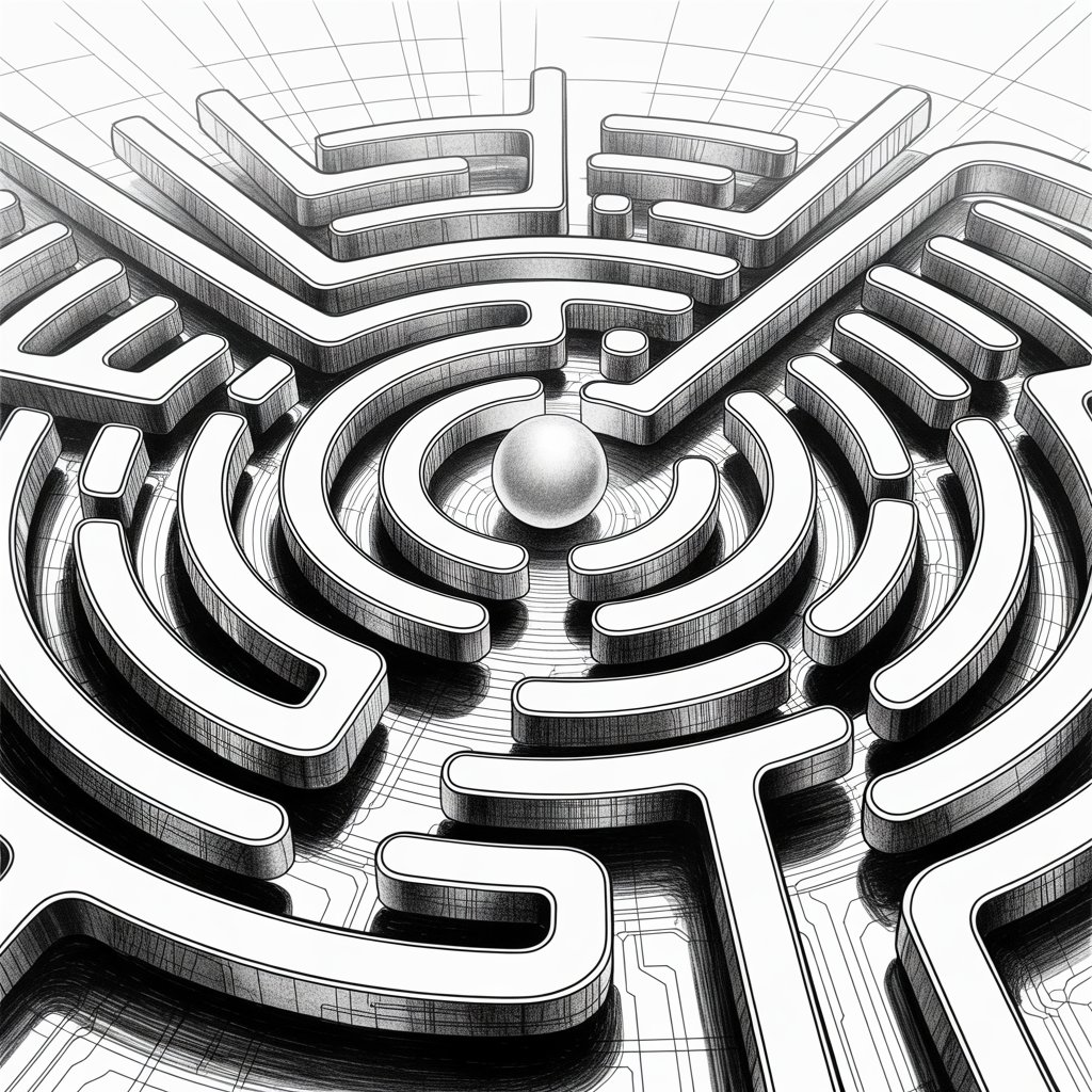 Complex job search maze illustration